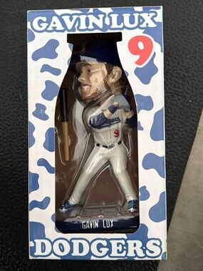 Gavin Lux Dodgers #9 Blue and White Bobblehead